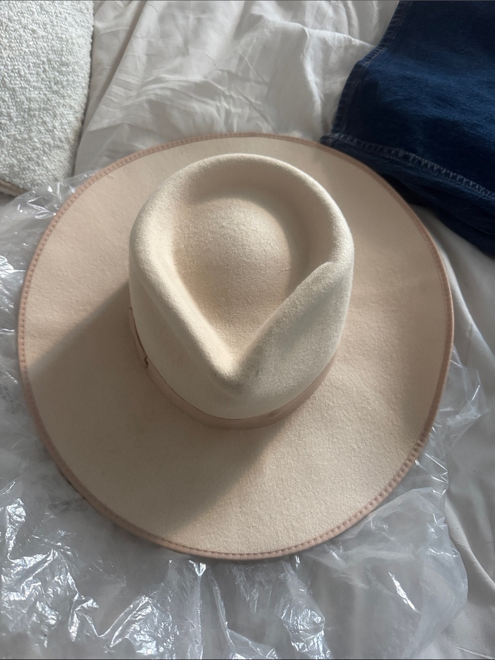 Lack of Color Cream Wide-Brim Wool Fedora Hat